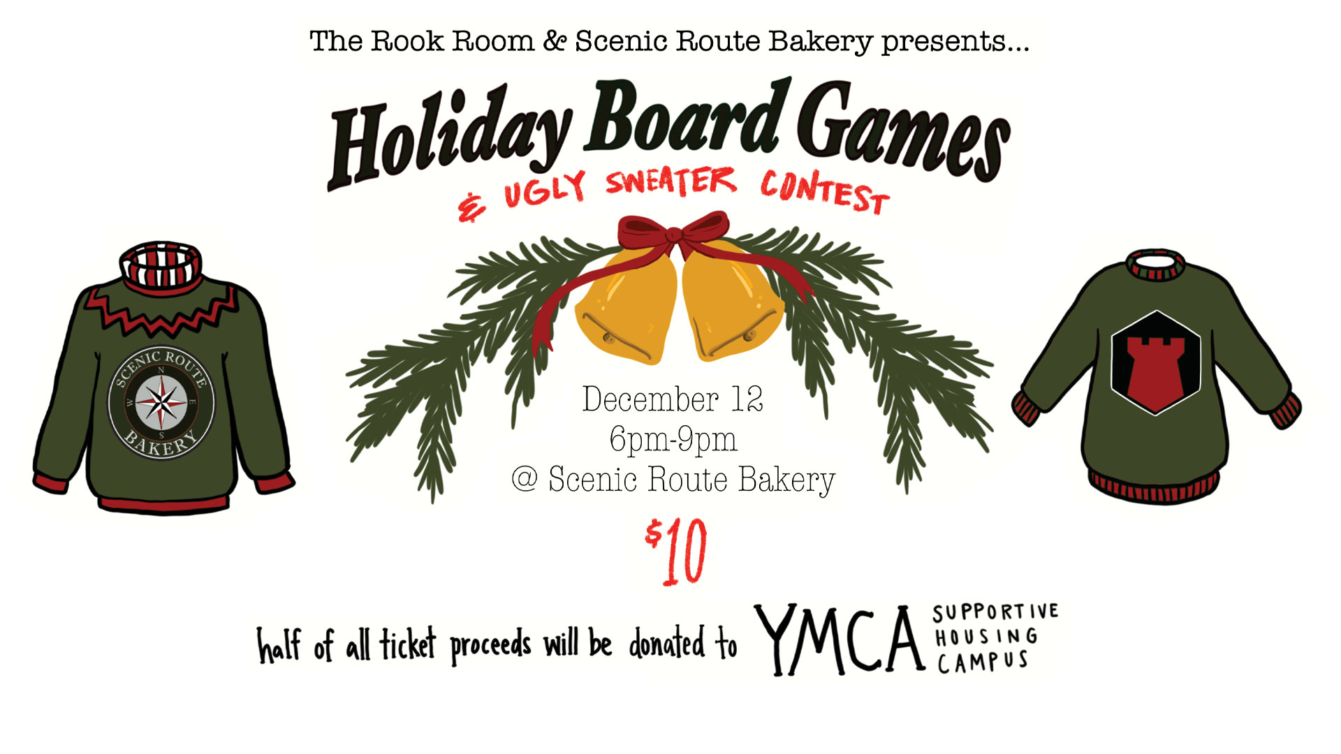 Holiday Board Game Wish List and Ugly Sweater Party Header Graphic