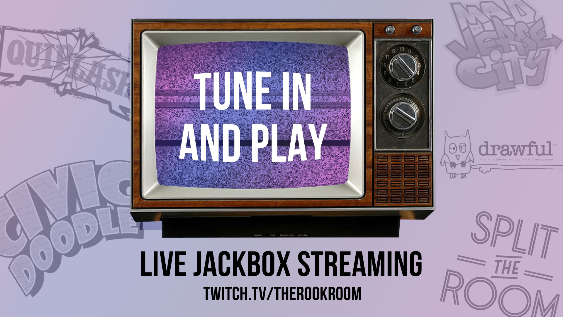 Tune In and Play Online Games with The Rook Room Graphic