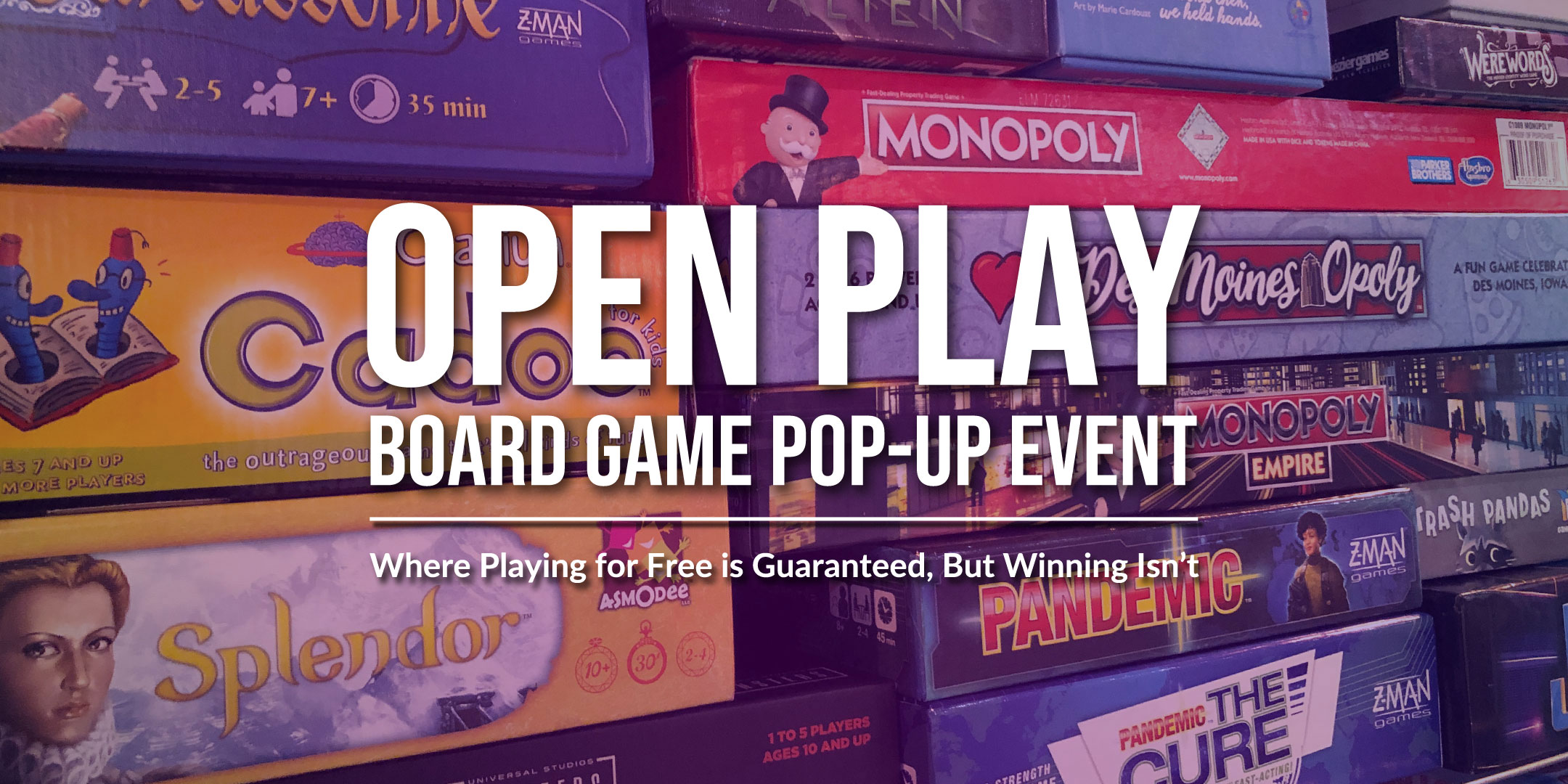 Open Play Board Game Pop-Up Event Banner Image