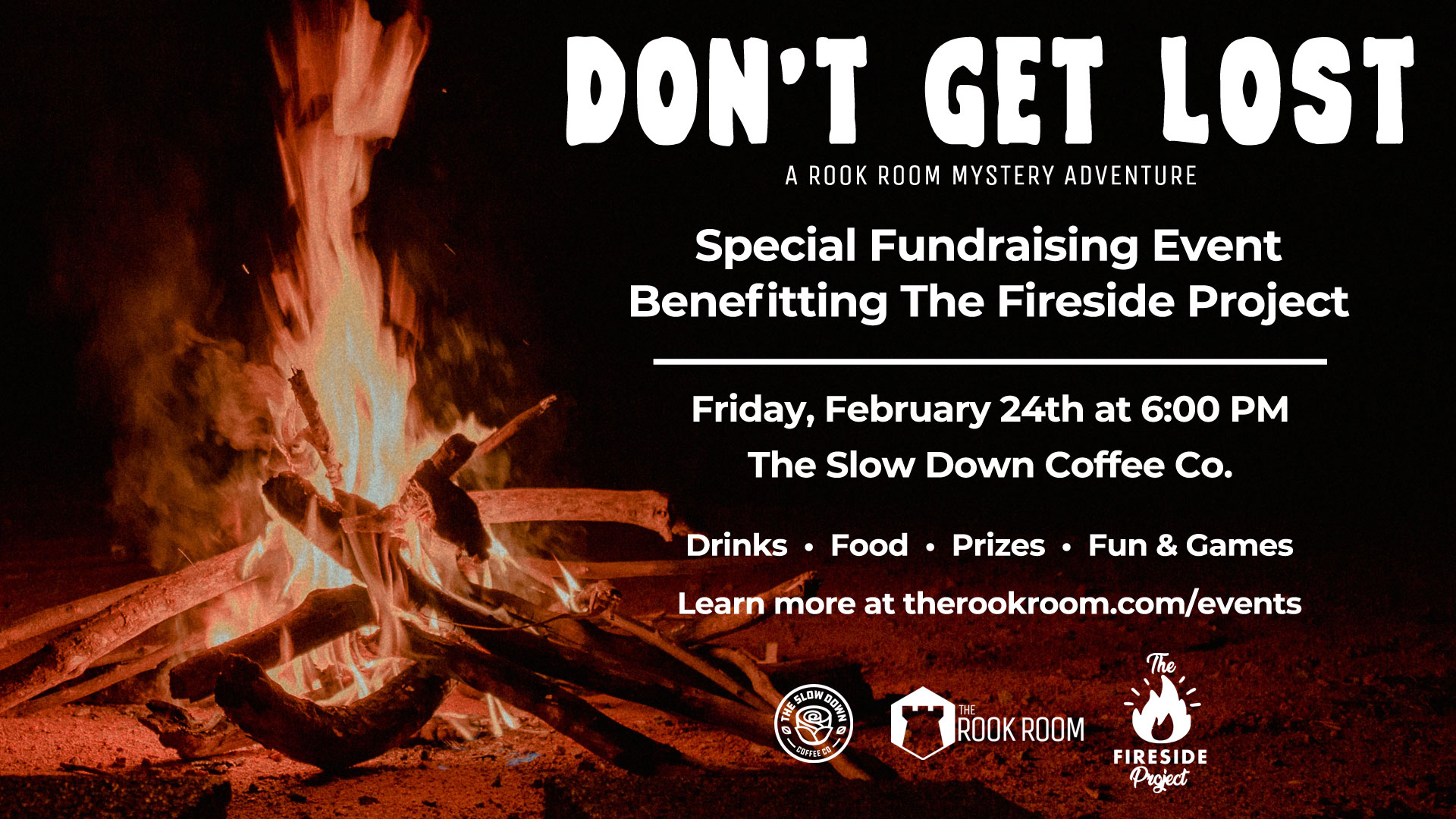 Don't Get Lost Mystery Adventure Fundraiser Event for The Fireside Project February 24, 2023