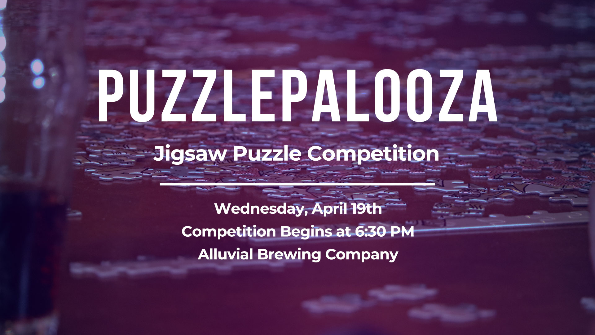 Puzzlepalooza at Alluvial Brewing April 19, 2023 Event Image